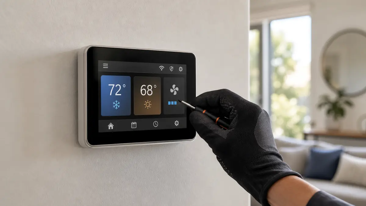 Trane XL850 ComfortLink II touchscreen thermostat mounted in a Glendale home