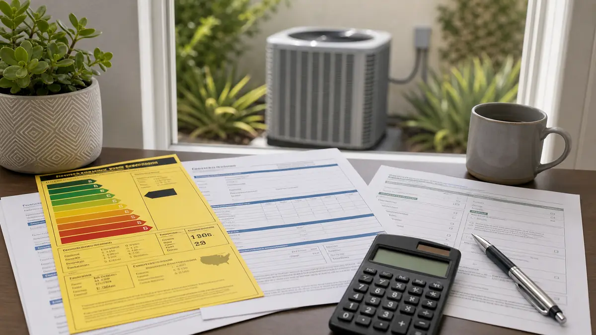 Chart of SEER2 minimums and California rebate status for Glendale, 2026